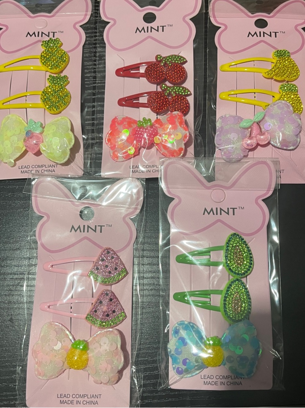 Mint Kids Hair Clips Set – Pink, Yellow, Green, Red, Purple